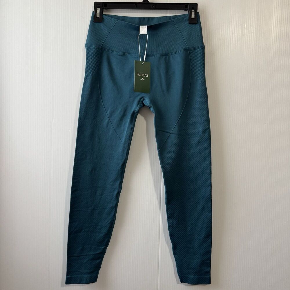 NEW Halara Seamless Slow High Waisted Tummy Control Butt Liftin Yoga M 7/8 Teal